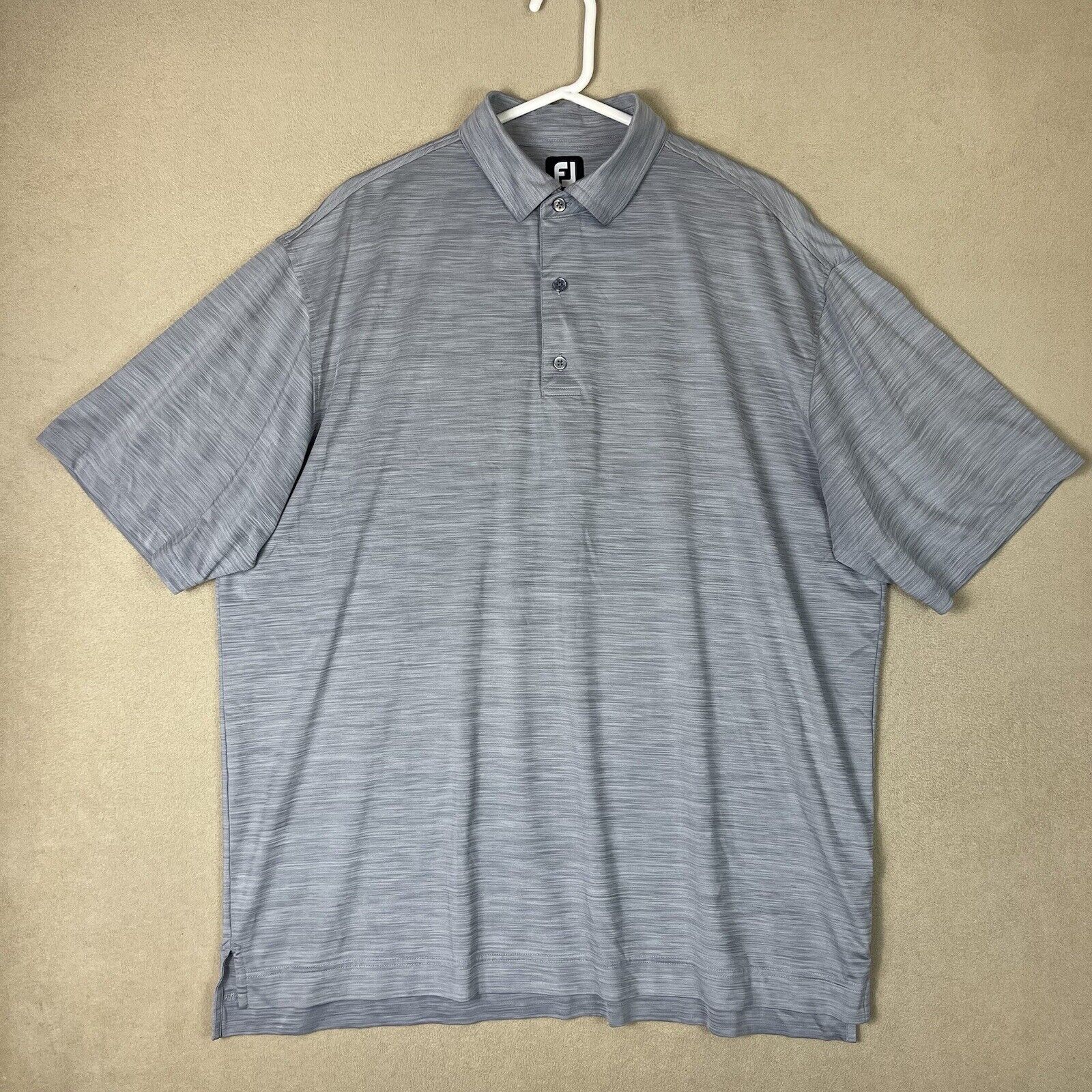 Footjoy Polo Shirt Mens Xxl Gray Golfing Tennis Performance Logo Preppy Adult